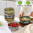 thumbnail image 2 of Ceramic Cereal Bowls Set of 6, 28 oz Bohemian Soup Bowl, Colorful Bowls Set for Kitchen, Dessert Bowls for Salad, Pasta, Oatmeal, Ramen, Oatmeal, Fruit, Dishwasher & Microwave Safe, 2 of 7