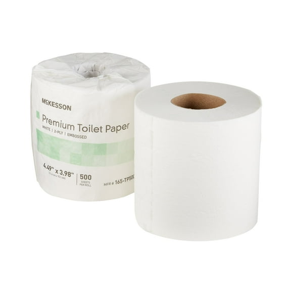 McKesson Toilet Paper, White, 2-Ply, Premium, Eco-Friendly, 1 Roll, 80 Packs, 80 Total