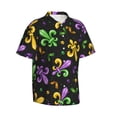 thumbnail image 2 of Daiia Mardi Gras Carnival4 Hawaiian Shirt for Men Gentle Cotton Regular Short Sleeve Casual-Small, 2 of 9