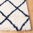 thumbnail image 3 of SAFAVIEH Hudson Jackson Trellis Shag Area Rug, Ivory/Navy, 4' x 6', 3 of 11