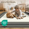 thumbnail image 4 of ODIKA 8'x10' Washable Area Rug Non-Shedding, Easy Care, Lettered Border Design With Modern Farmhouse Stripe Accents Entry Welcome for King Size Bedroom Under Bed, Master Suite, 4 of 7