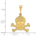 thumbnail image 2 of 14k Yellow Gold Solid Polished Skull and Bones Pendant Necklace 30x20mm Wide Pendant for Women, 2 of 2