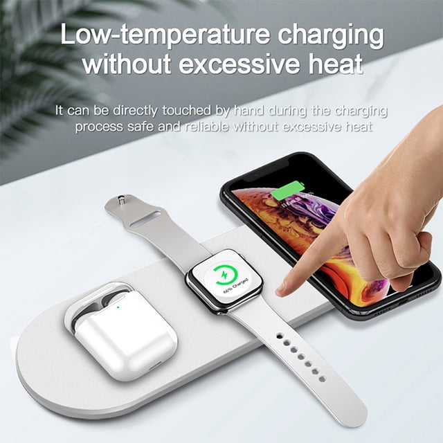 Cargador Inalámbrico 3 En 1, Almohadilla De Carga Por Inducción, Estación De Carga Compatible Con Auriculares Para Teléfonos Inteligentes Iwatch Cateissary EL013656-02