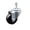 Swivel - No Brake - Black, variant on 3 Inch SS Hard Rubber Wheel Swivel 3/8 Inch Threaded Stem Caster Set 2 Brakes