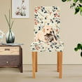 thumbnail image 4 of Yayeee 4 Pack Dining Chair Covers Stretch Parson Chairs Slipcovers Seat Protector, Beige Leaves Plaid, 4 of 6