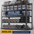 thumbnail image 3 of Heavy Duty Garage Shelving Unit, Metal Storage Shelves 3050 lbs, 5 Tier Adjustable Shelving Rack, Industrial Garage Storage Shelves for Basement, Warehouse, Pantry, 62” W x 24” D x 72” H, 3 of 7