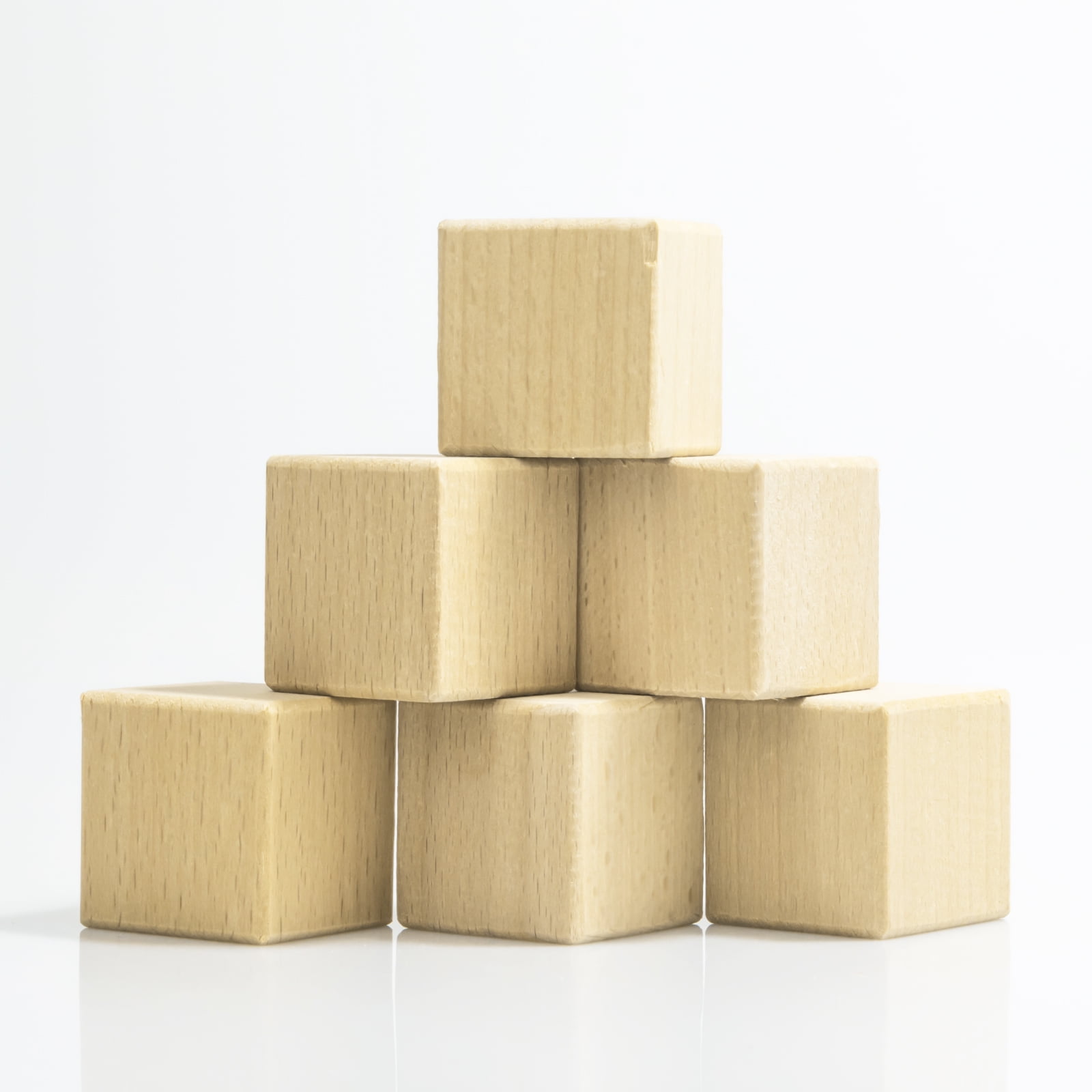 Kurtzy Bloques de Madera Cuadrados Pequeños (Pack de 30) - 3 x 3 x 3 cm Cubo Madera Pino Natural sin Acabado - Bloque Madera Educativo Manualidades para Bricolaje, Rompecabezas, Números