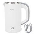thumbnail image 1 of Electric Tea Kettle Auto Shut Off Boil Dry Protection Stainless Steel Water Boiler Kettle for Travel 800ml White US Plug 110V 60HZ, 1 of 5