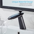 thumbnail image 6 of Wovier Matte Black Waterfall Bathroom Sink Faucet with Supply Hose,Single Handle Single Hole Faucet,Slanted Body Basin Mixer Tap Commercial,Black, 6 of 6