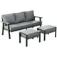 Ovios 3 Piece Outdoor Furniture All-Weather Patio Conversation Set