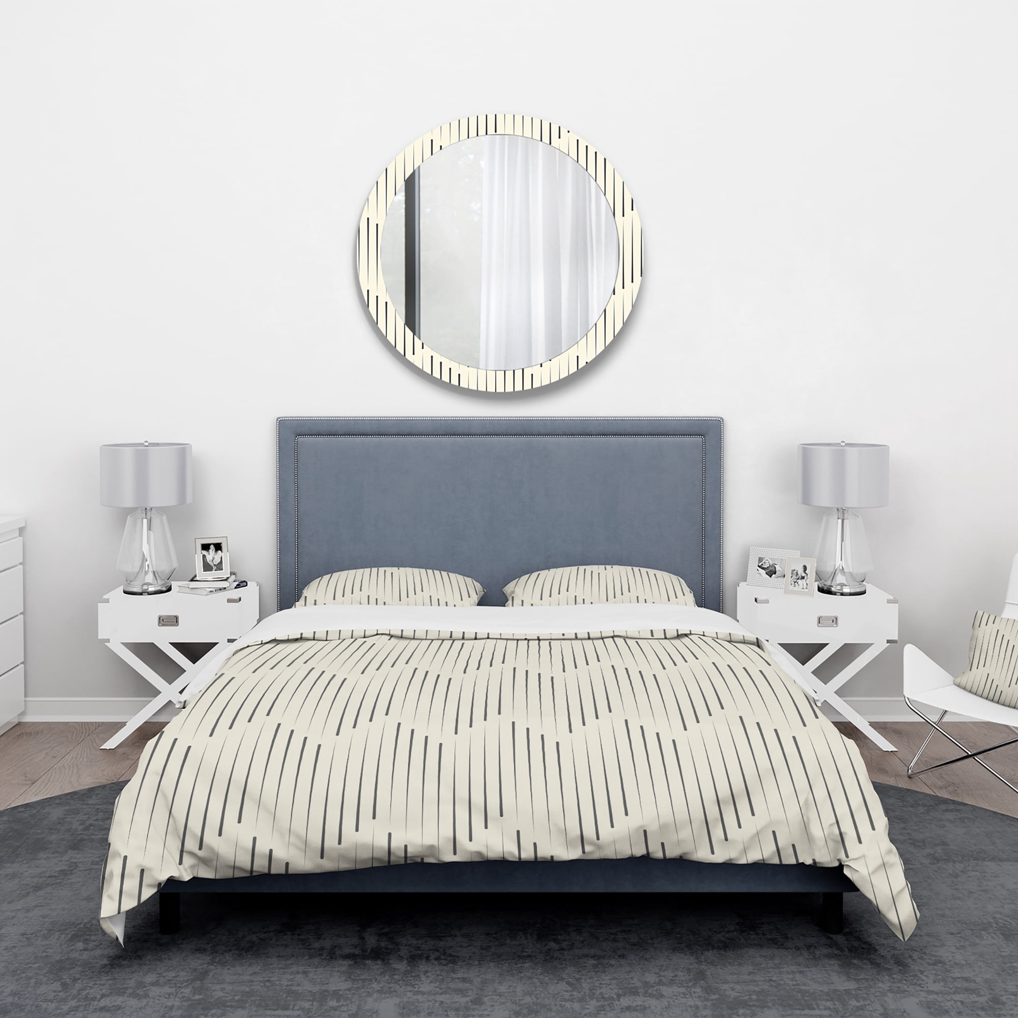 Designart 'Zigzag Background Minimal Striped Design' Scandinavian Duvet Cover Set