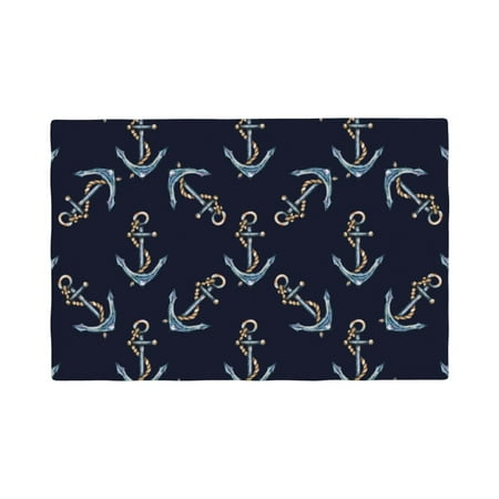 

Placemats Set of 4 Anchor rope vintage navyblue Heat Resistant Non - Slip Place mats Waterproof table mat for Kitchen Dining-4片装
