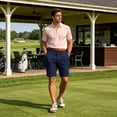 thumbnail image 4 of Men's 7-Inch Chino Dress Shorts, Straight Leg Flat Front Casual Shorts, Solid Color Business Casual Summer Golf Shorts with Button Navy, 4 of 5