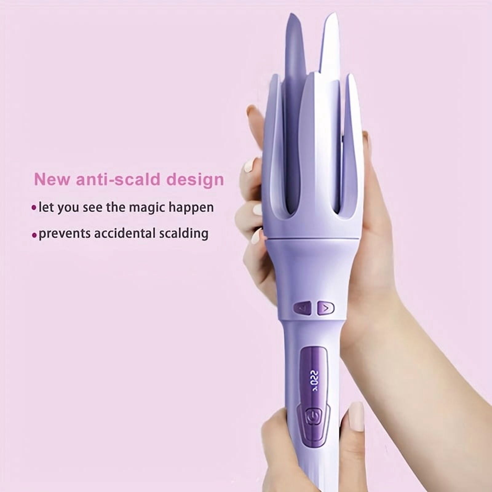 plug-in curling iron, automatic curling iron, birthday gift for women, rotating curling iron, care gift, suitable for mother, purple