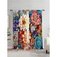 thumbnail image 2 of 1 Set Of 2 Panels, Fashionable Digital Printed Flower Pattern Curtains For Living Room, Bedroom, Indoor & Outdoor Window Curtains, Home Furnishing Dec, 2 of 5