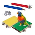 thumbnail image 4 of Flmtop 4Pcs Pet Bird Parrot Claw Grinding Bar Stick Stand Perch Wood Board Chew Toy Random Color, 4 of 6