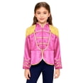 thumbnail image 6 of Aislor Girls Royal Guard Drummer Marching Band Long Sleeve Fringe Tassel Epaulets Outwear Jacket Coat Hot Pink 12, 6 of 7
