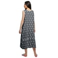 thumbnail image 3 of Moomaya Printed Womens Button Placket Mid Long Nightdress Cotton Night Gown, 3 of 6