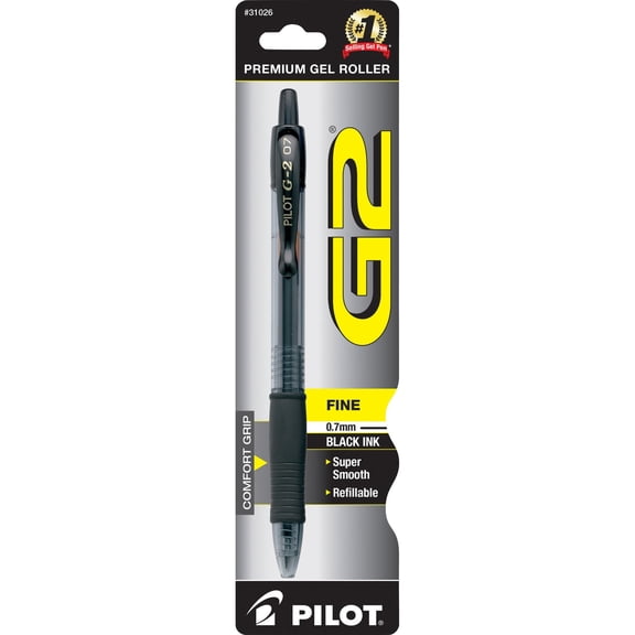 Pilot, PIL31026, G2 Retractable Gel Ink Rollerball Pens, 1 Each