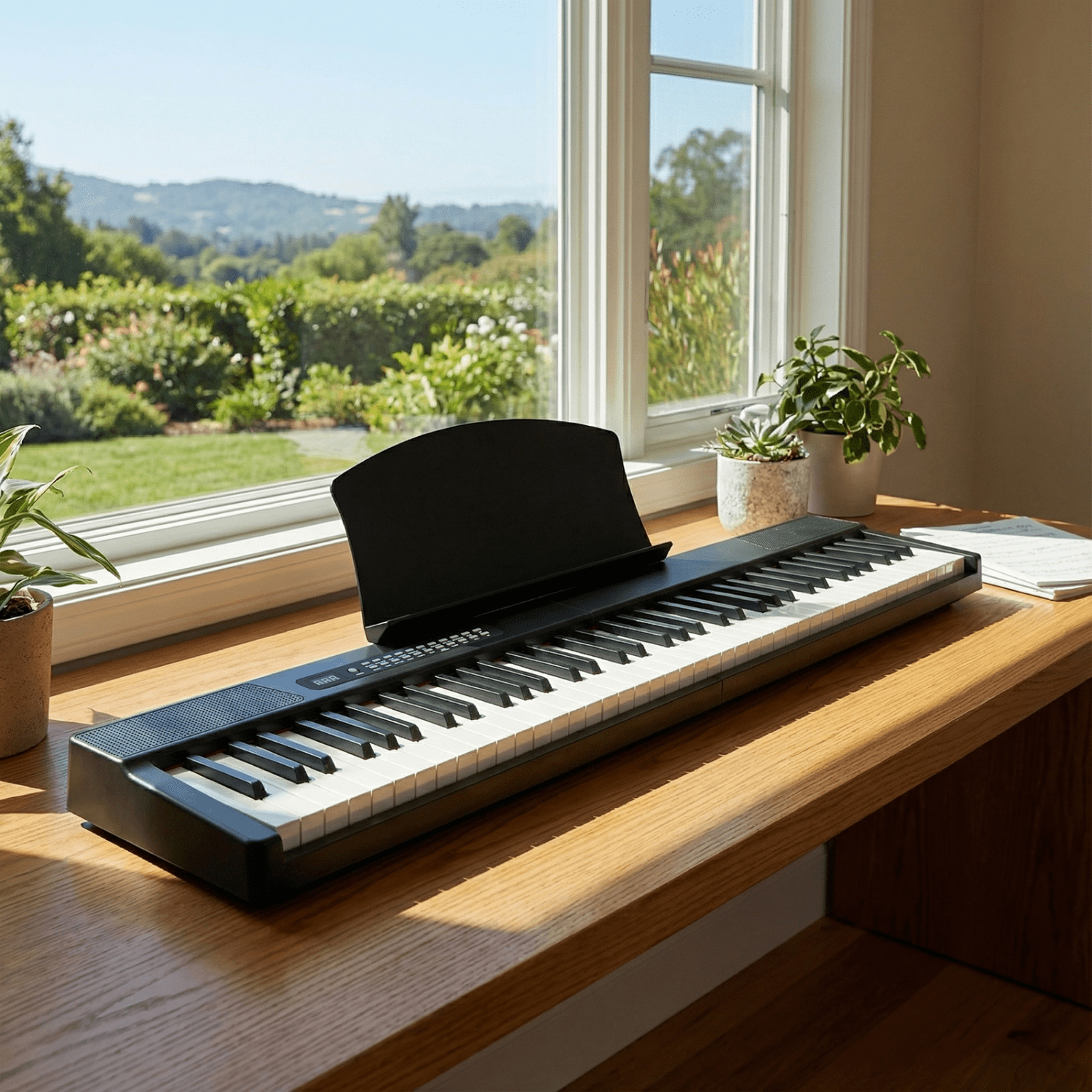 Hassch 88 Key Magnetic Connection Digital Piano for Beginners, Semi-Weighted Keyboard with Bag, Pedal, Headphone and Dual Bluetooth, Black