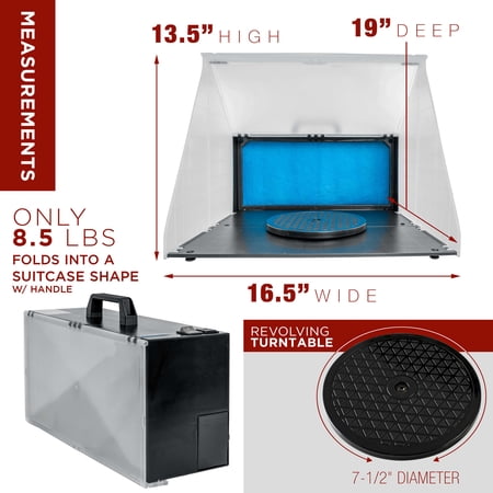 Portable Hobby Airbrush Paint Spray Booth Kit Exhaust Filter Extractor Set Model