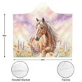 thumbnail image 3 of Watercolor Floral Horse Wearable Blanket Hoodies for Women Men Adults Horse Lovers Soft Cozy Beautiful Wildflower Horses Hooded Blankets for Bed Sofa Decor Birthday Gifts 50x60 Inch, 3 of 5