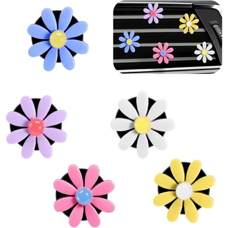 Car Air Fresheners Vent Clips Air Freshener Car 5 Pcs Daisy Car Vent Clips Air Freshener Flower Air Freshener Car Clips Cute Car Air Vent Perfume Clips