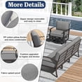 thumbnail image 2 of Kullavik Patio Furniture Set 7 Seats Aluminum Sofa with armrest Modern Outdoor Conversation Set w/43in Gas Fire Pit Table, Outdoor Furniture Chairs with 55000 BTU Propane Fire Pit, Grey, 2 of 7