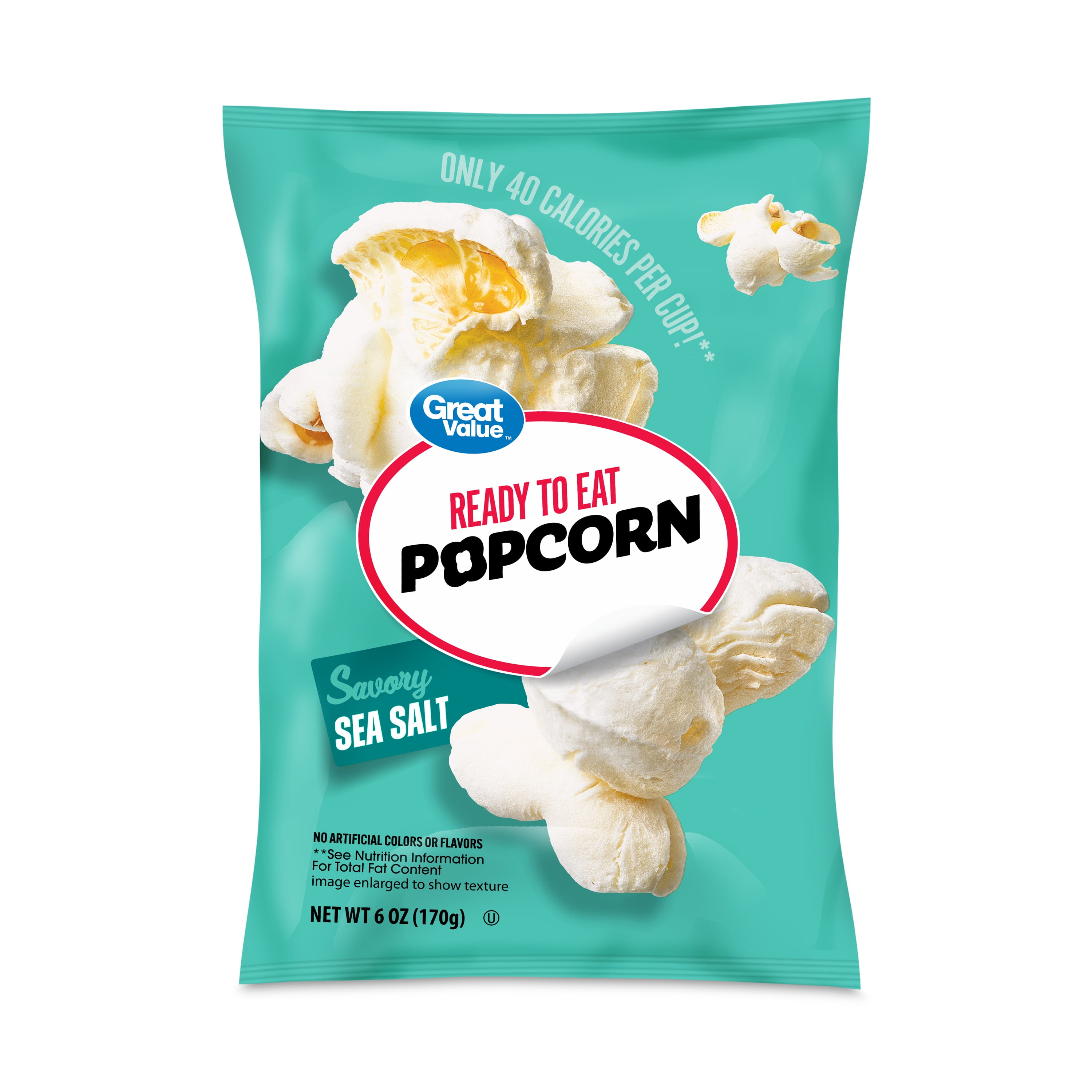 Great Value Sea Salt Ready to Eat Popcorn, 6 oz