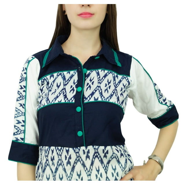 Phagun Kurta Bollywood Vêtements Tunique Kurti Haut Robe en Coton Designer
