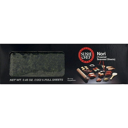 Sushi Chef Nori Toasted Seaweed Sheets, 0.45 oz, (Pack of 6)