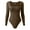 Coffee, variant on Women's 1 Piece Bodysuits Ribbed One Piece Square Neck Long Sleeve Bodysuits