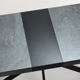 thumbnail image 7 of 55.11" -70.86" Retro Rectangular Stretch Dining Table,Dark Grey stone Top And Black Relief Plate, Black Fine Sand Cross Iron Foot Base Dining Table, With Storage Box., 7 of 7