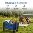 thumbnail image 6 of edx Collapsible Folding Wagon Cart, Lightweight Portable Garden Wagon with All-Terrain Wheels for Camping, Sports, Shopping, Blue, 6 of 8