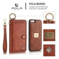 thumbnail image 4 of iPhone 6 Plus/ 6S Plus Wallet Case, Alleytech Girls Women Magnets Detachable Zipper Wallet Case Cover PU Leather Folio Flip Holster Carrying Case Card Holder for iPhone 6 Plus/6S Plus, brown, 4 of 9