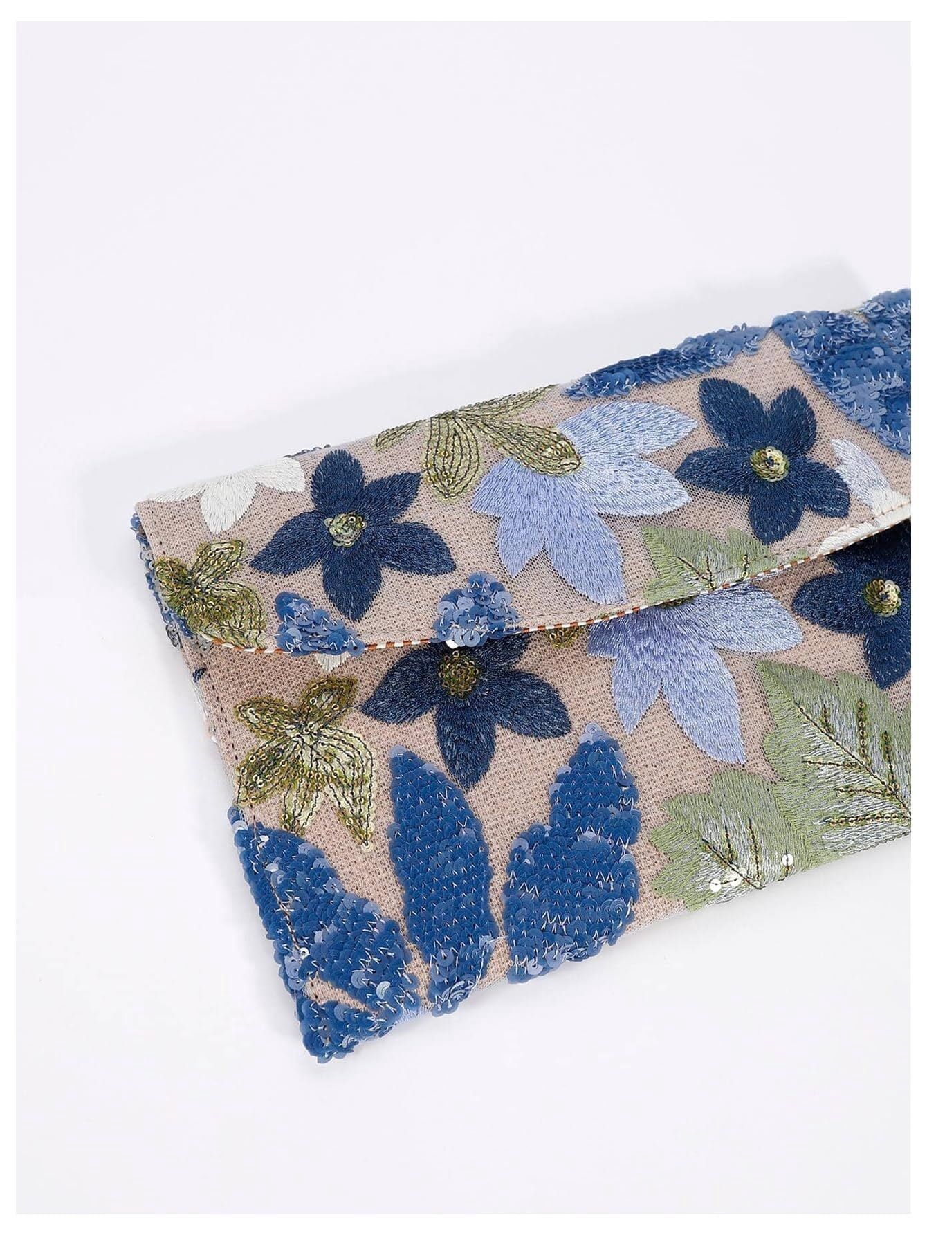 Women's Floral Embroidery Sequin Evening Clutch Bags Party Purses Beaded Evening Bag for Formal