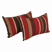 Blazing Needles 9911-S2-REO-33 12 x 20 in. Rectangular Spun Poly Throw Pillows, Montserrat Sangria - Set of 2