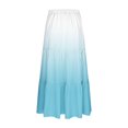 thumbnail image 4 of Women's Gradient Boho Flowy Midi Skirt Summer Casual Elastic High Waist Tiered Long Skirts with Pockets, 4 of 6