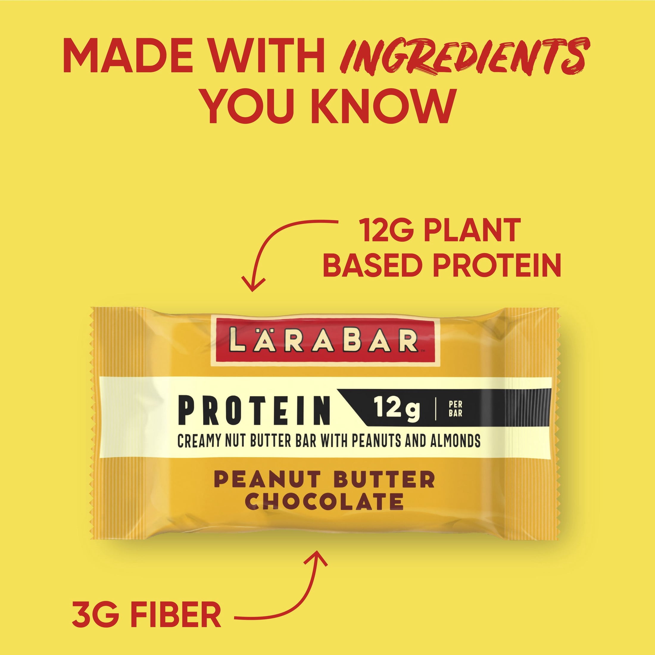 (5 pack) Larabar Peanut Butter Chocolate Protein Bars, 12g Protein, Gluten Free, 5 Ct, 7.95 oz