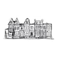 thumbnail image 3 of Vess, June Erica 18x15 Black Modern Framed Museum Art Print Titled - Rowhouses I, 3 of 5