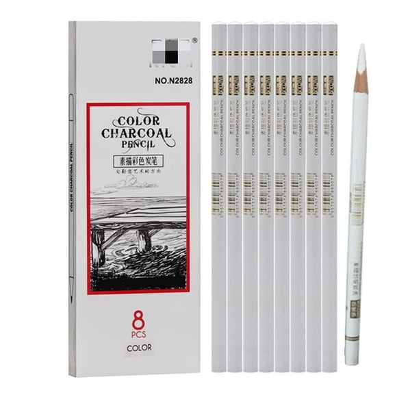 Artistic Tones: 8-Piece Sketching Soft Pastel Charcoal Pencils - Ideal for Limners, Students, and Beginners. Perfect for Drawing, Shading, Blending, Painting, Coloring, and Layering. High-Quality Scho