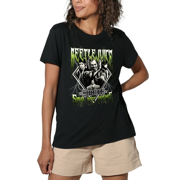 Beetlejuice Beetlejuice Group Band Women's Loose T-Shirt, Black, Small