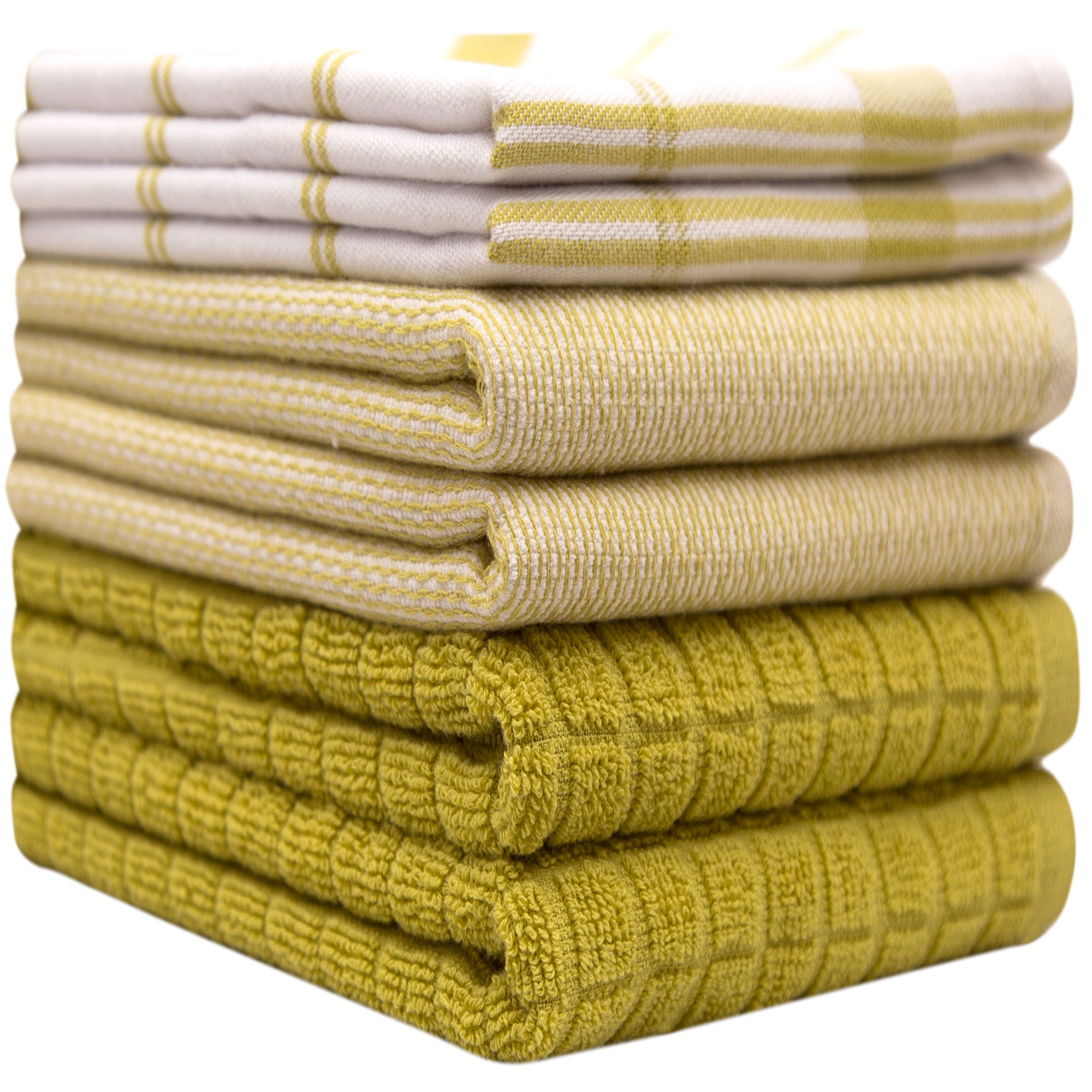 Premium Kitchen Towels (20”x 28”, 6 Pack), Large Kitchen Hand Towels, Kitchen  Towels Cotton, Flat & Terry Towel, Highly Absorbent Tea Towels Set with  Hanging Loop