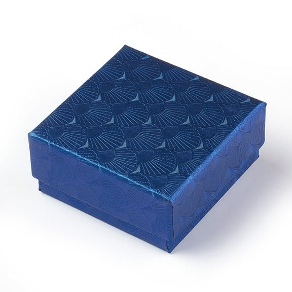 24pcs Cardboard box Square Marine Blue 7.5x7.5x3.5cm