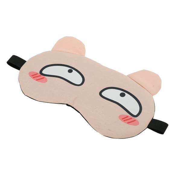 Unique Bargains 1 Pc Pink Cartoon Smug Expression Sleep Mask Soft Eye Shade Cover for Travel for Rest