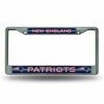 thumbnail image 1 of Rico Industries RIC-FCGL1501 New England Patriots NFL Cadre de Plaque d'Immatriculation Chromé Pailleté Bling, 1 of 2