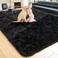thumbnail image 3 of Fluffy Black 8x10 Area Rugs for Living Room,Large Living Room Rug,Thick Shag Rugs for Bedroom,Big Soft Shaggy Bedside Non-Slip Plush Dorm Nursery Kids Carpet Home Decor Aesthetic, 3 of 6