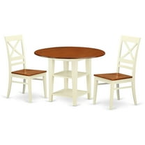East West Furniture Dining Room Set Buttermilk & Cherry, SUQU3-BMK-W