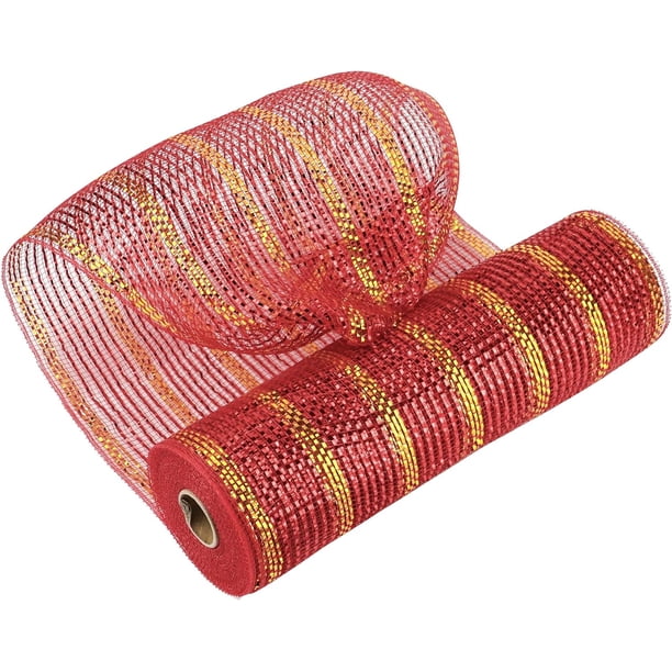 MEEDEE Cinta de malla navideña para corona, oro, plata y oro rosa, malla Ombré Deco de 10 pulgadas, suministros de manualidades de malla metálica navideña para árbol de Navidad, guirnalda, escalera, b