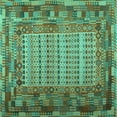 thumbnail image 1 of Ahgly Company Indoor Square Patchwork Turquoise Blue Transitional Area Rugs, 6' Square, 1 of 4
